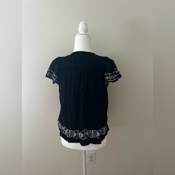 Embroidered Flutter-Sleeve Top - Picture 7 of 7